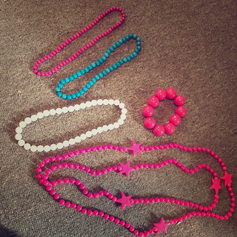 Bracelet and necklaces.